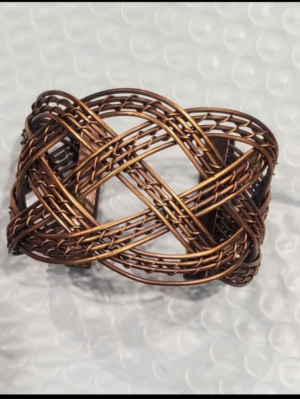 Women's Metal Wire Cuff Bracelet Antique Gold Barbed Wire Design
